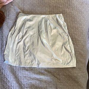 silver mini skirt, size M
